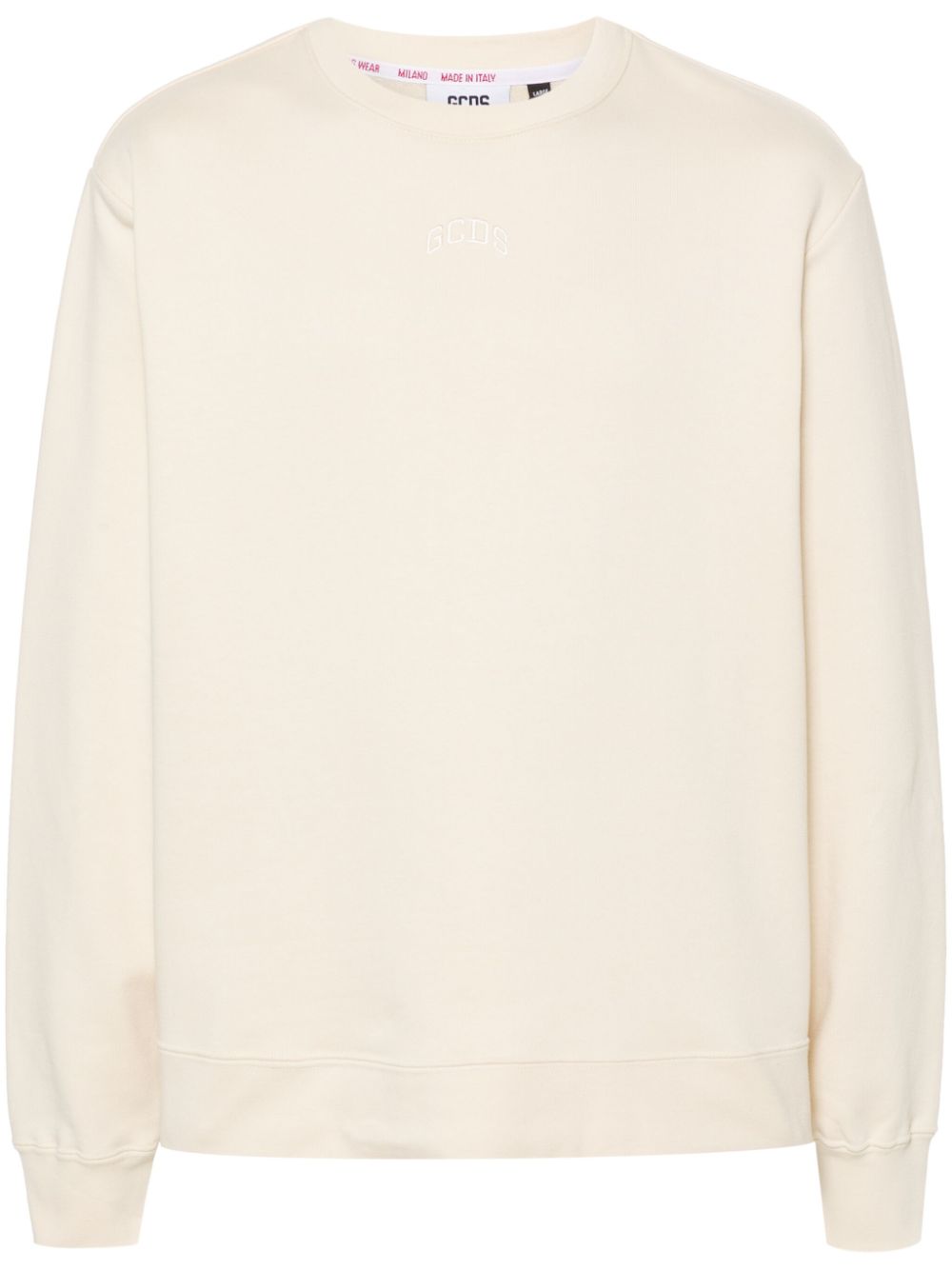 Logo-embroidered cotton sweatshirt - Neutrals