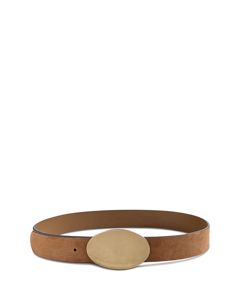 Women's Oval Plaque Suede Belt