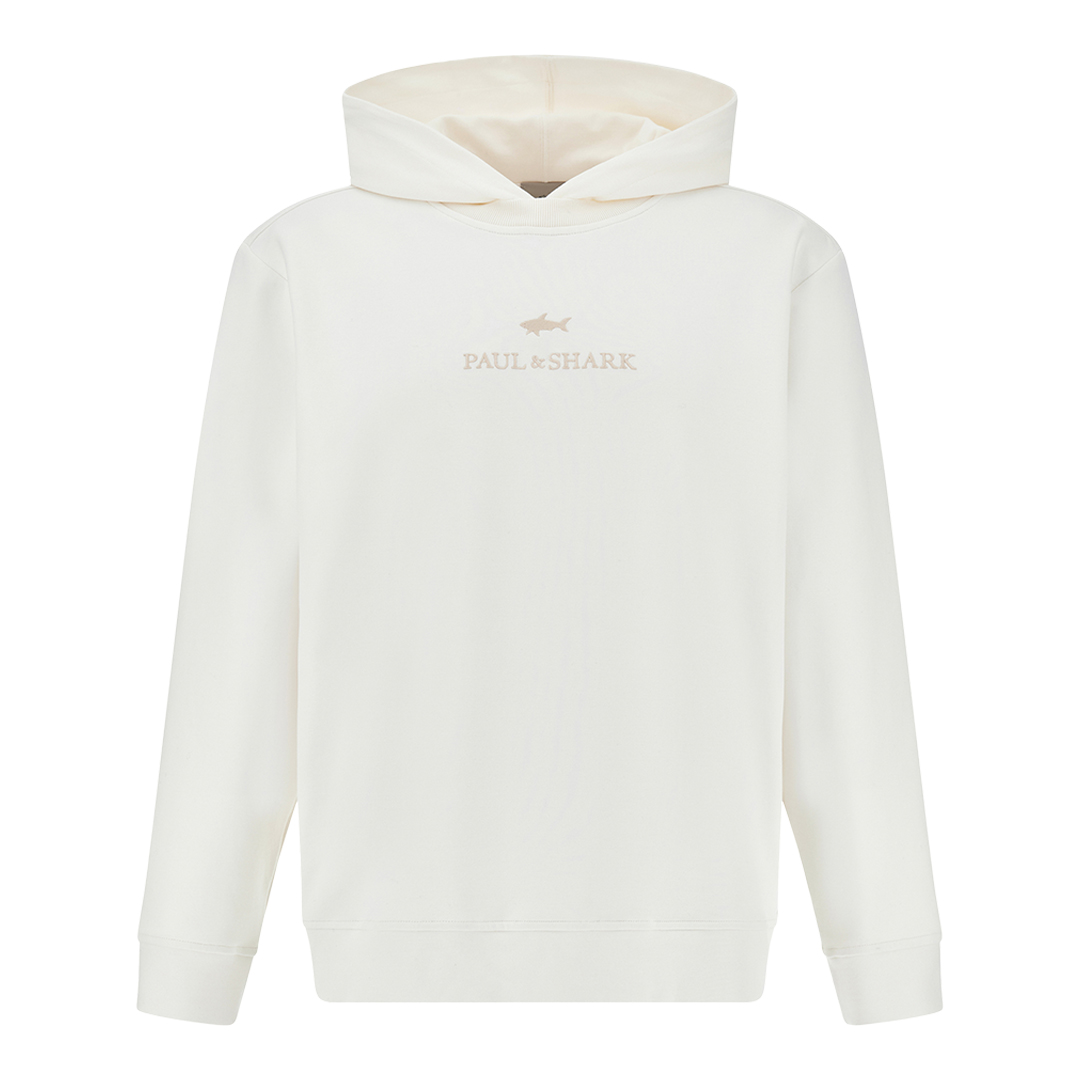 Hoodie in Active Fleece cotton, Man, Blanc De Blanc