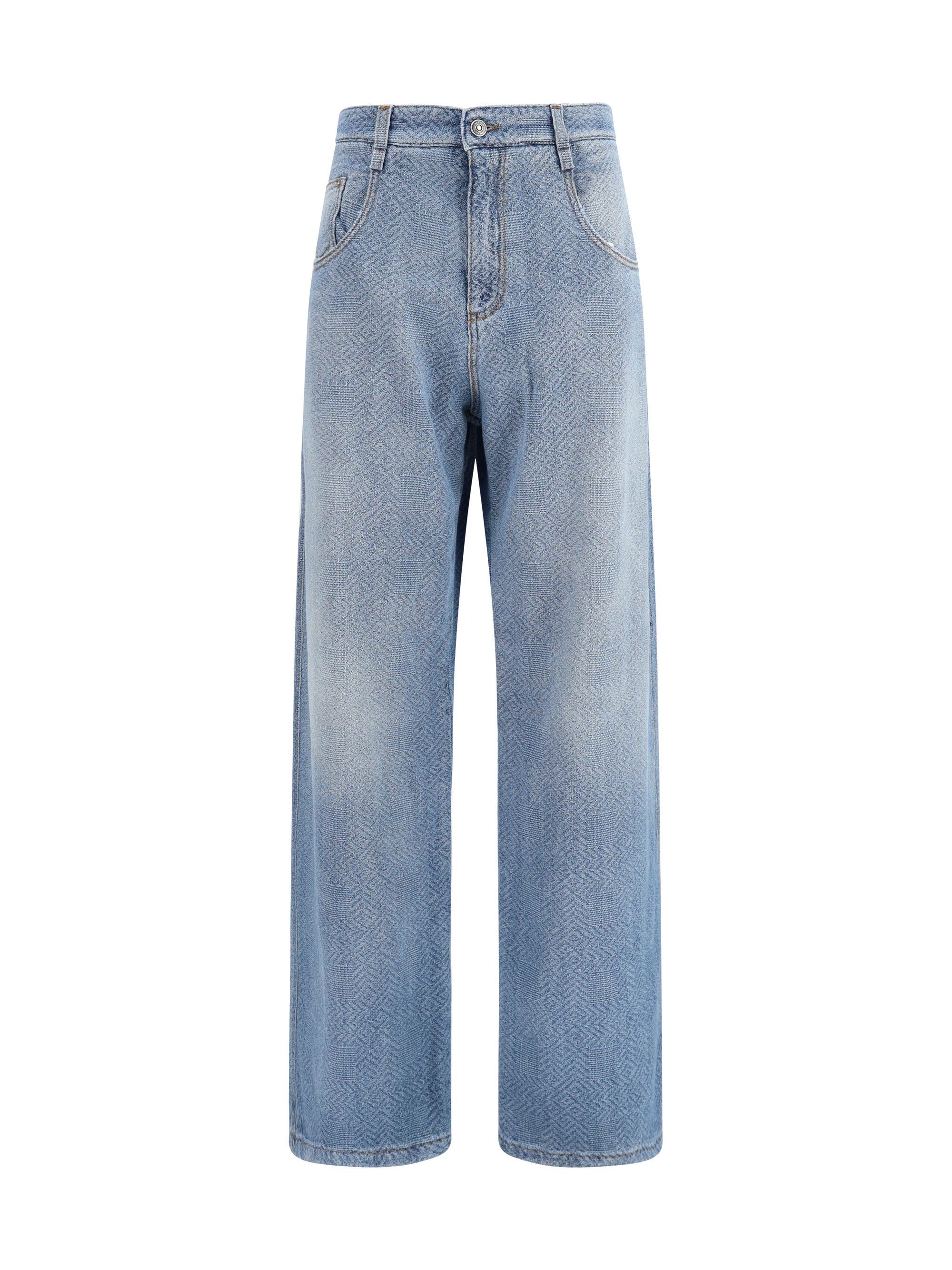 Pure Cotton Resca Pattern Jeans — Blue