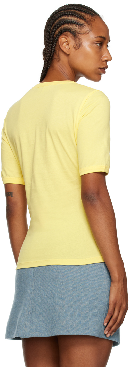 GANNI Yellow Printed T-Shirt