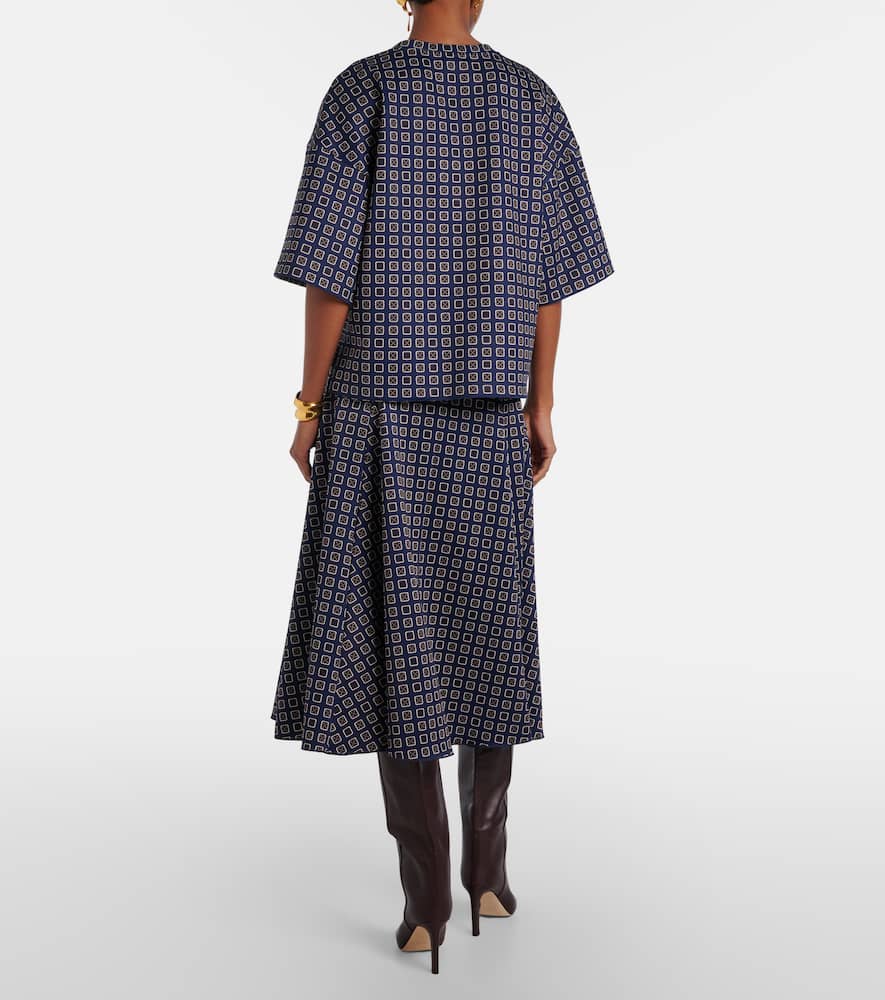 Benda printed jersey midi skirt