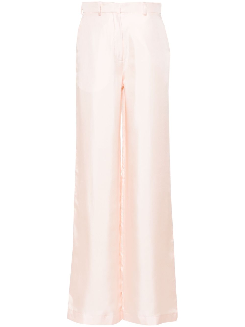 Silk wide-leg trousers - Pink