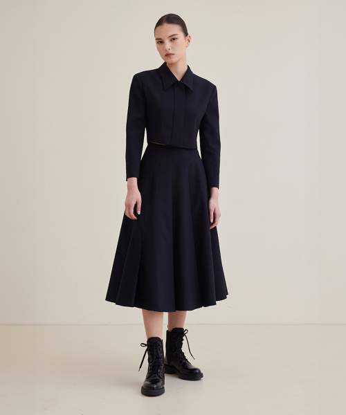 Pleated skirt Navy