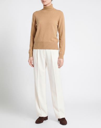 Woman Turtleneck Camel Size 10 Cashmere
