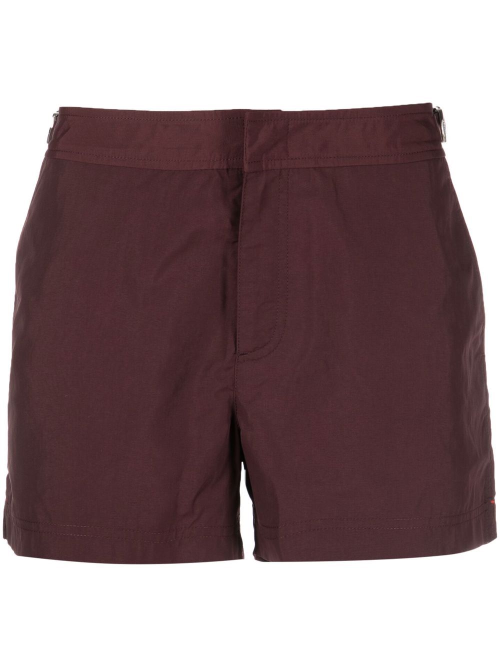 Bulldog concealed-front fastening swim shorts - Red