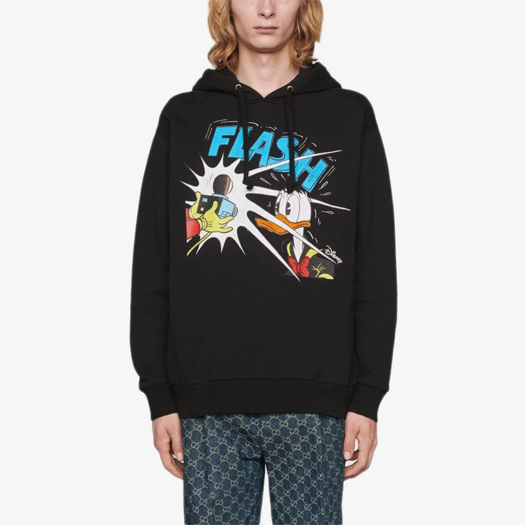 X Disney Pattern Printed Long Sleeve Sweater For Men Black