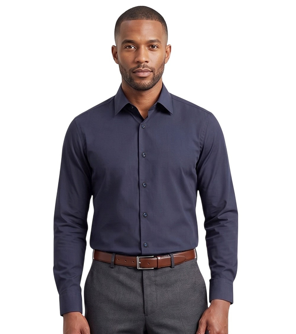Navy Blue Solid Shirts