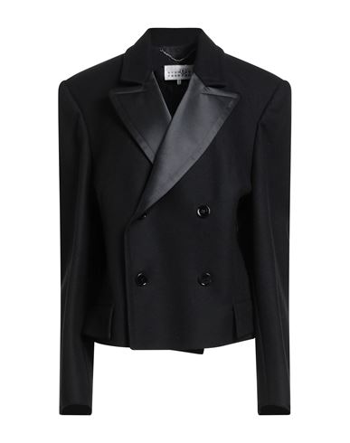 Woman Blazer Black Size 2 Wool, Polyamide, Polyester