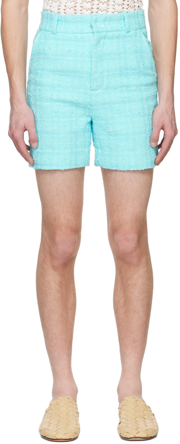 Blue sequin shorts