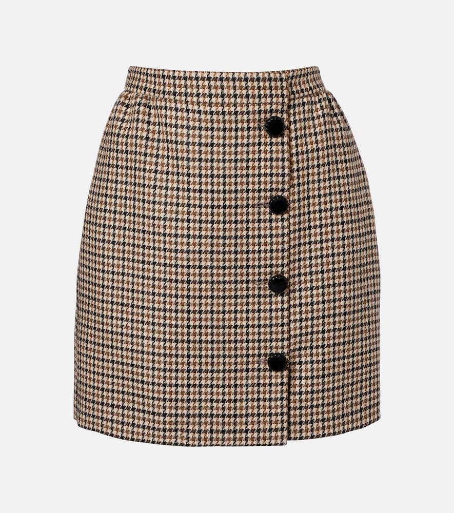 Houndstooth virgin wool miniskirt