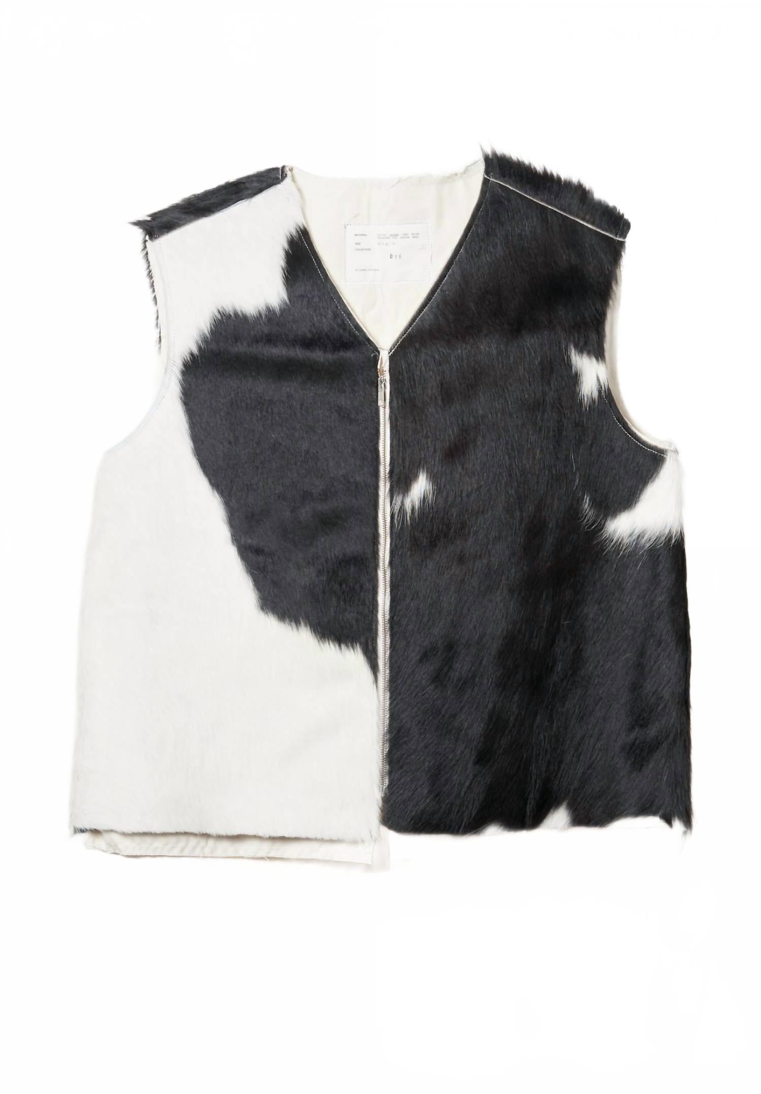 Women's Cow Vest In Black/white