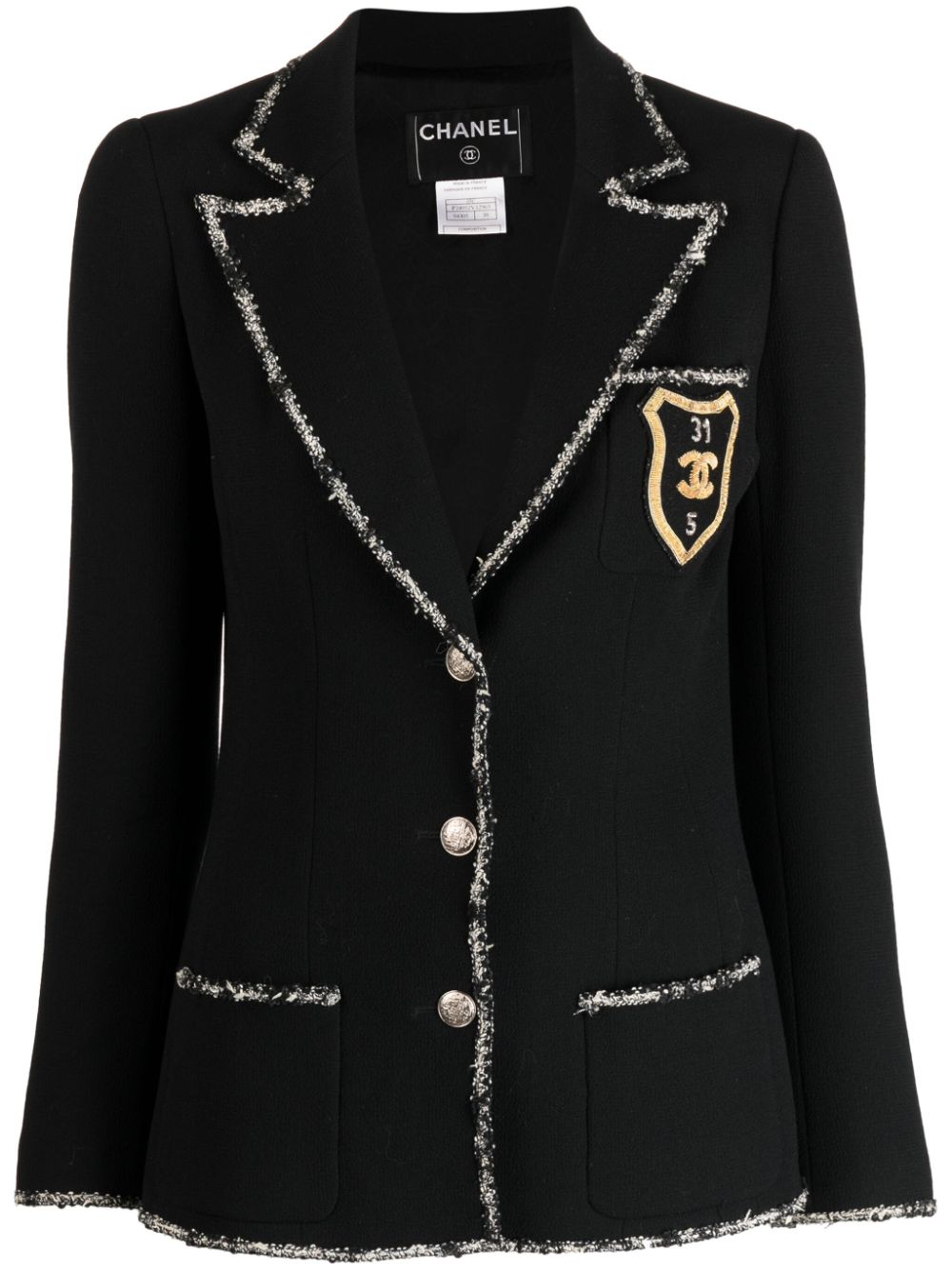 2005 emblem-appliqué single-breasted jacket - Black