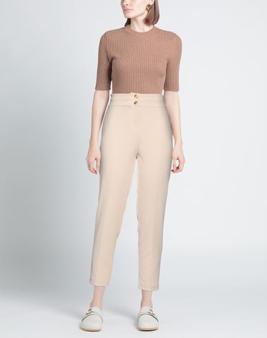 Woman Pants Beige Size 10 Polyester, Elastane