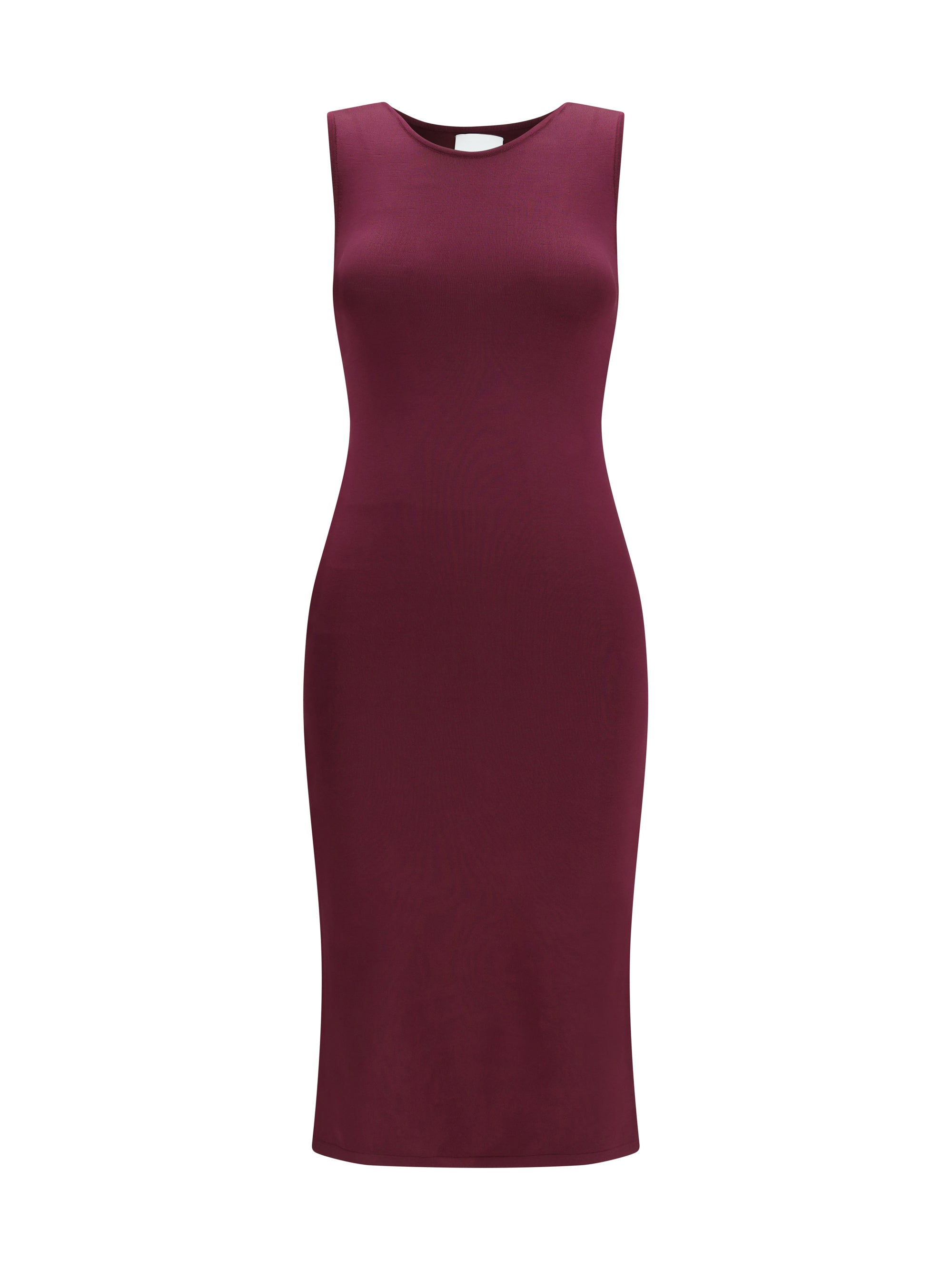 Sleeveless Slim-Fit Silk Dress — Purple