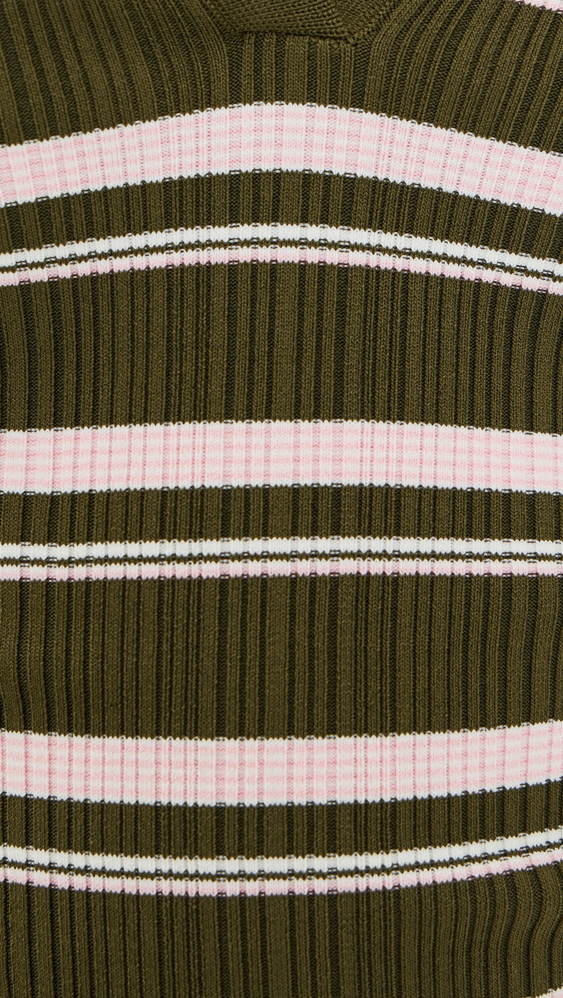 Daisy Stripe Polo Olive Stripe