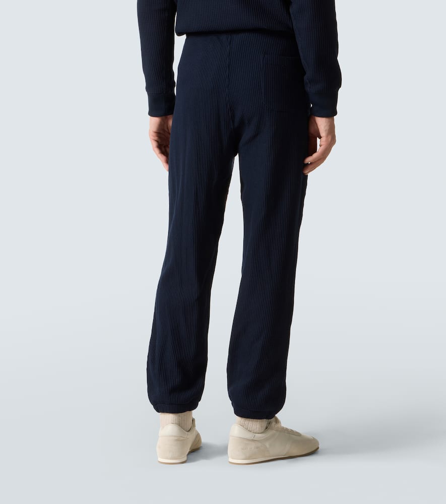 Waffle-knit straight pants