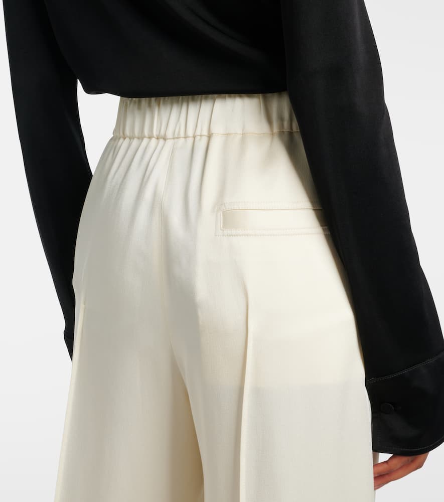 Gathered satin wide-leg pants