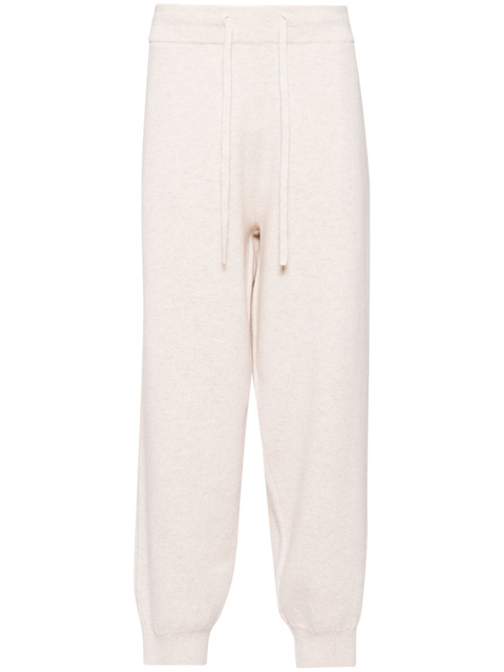 Cashmere knit tapered trousers - Neutrals