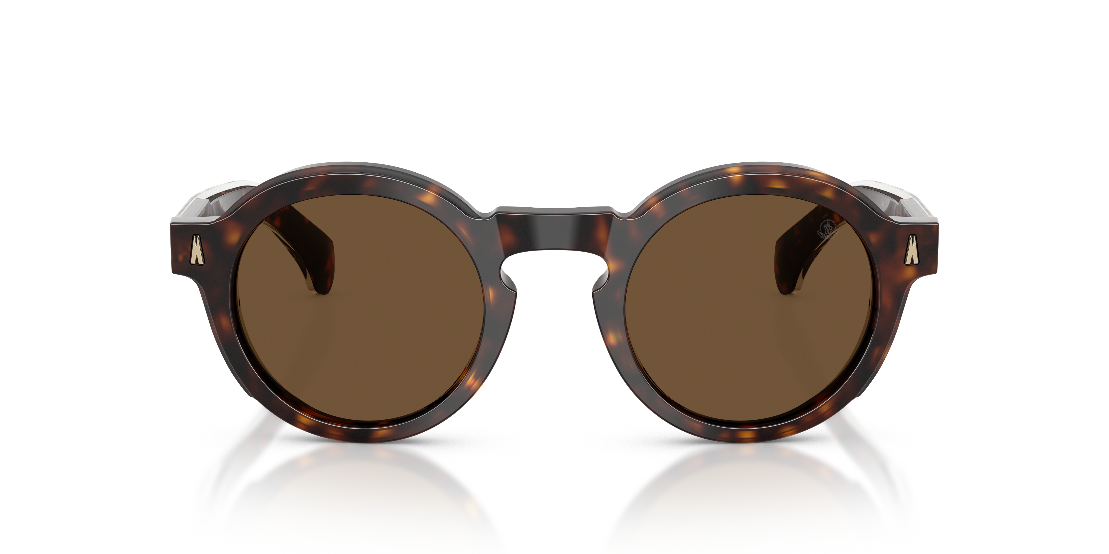 Moncler Unisex Moncler ME6012 AURONE 300273 Gafas de sol Acetato Tortuga Marrón Redonda Norma