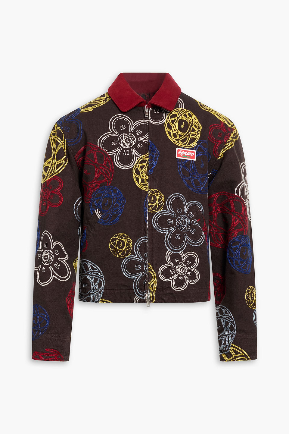 Embroidered cotton-canvas jacket - Brown - S