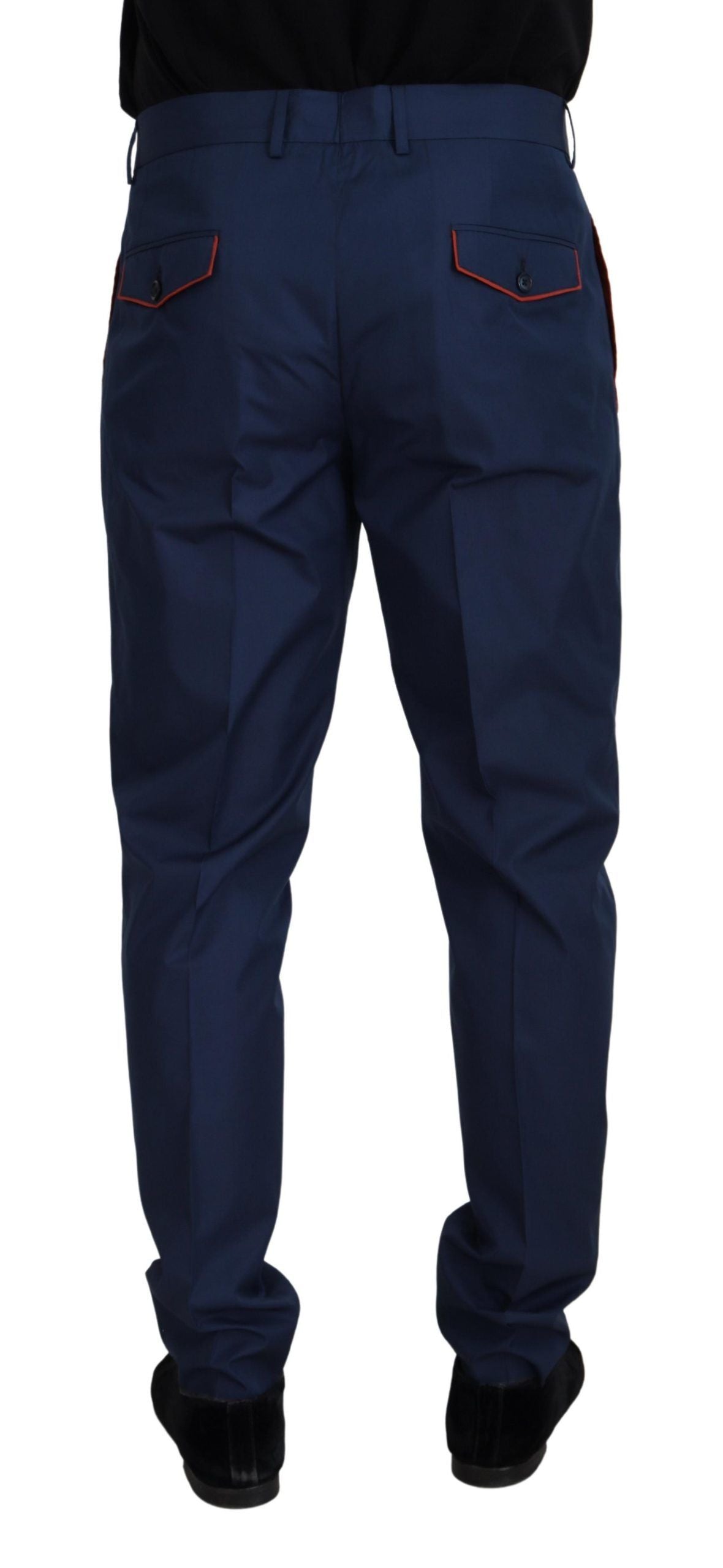 Cotton-Silk Blend Chinos — Navy
