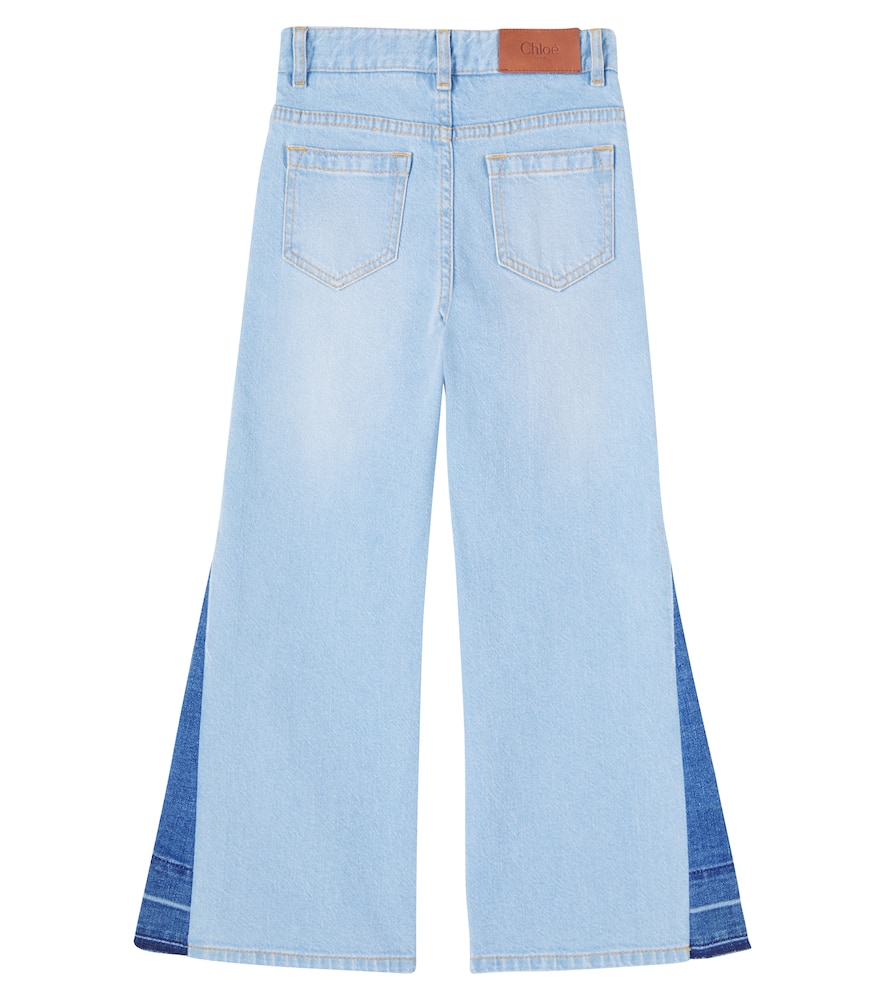 Chloé Kids Colorblocked flared jeans