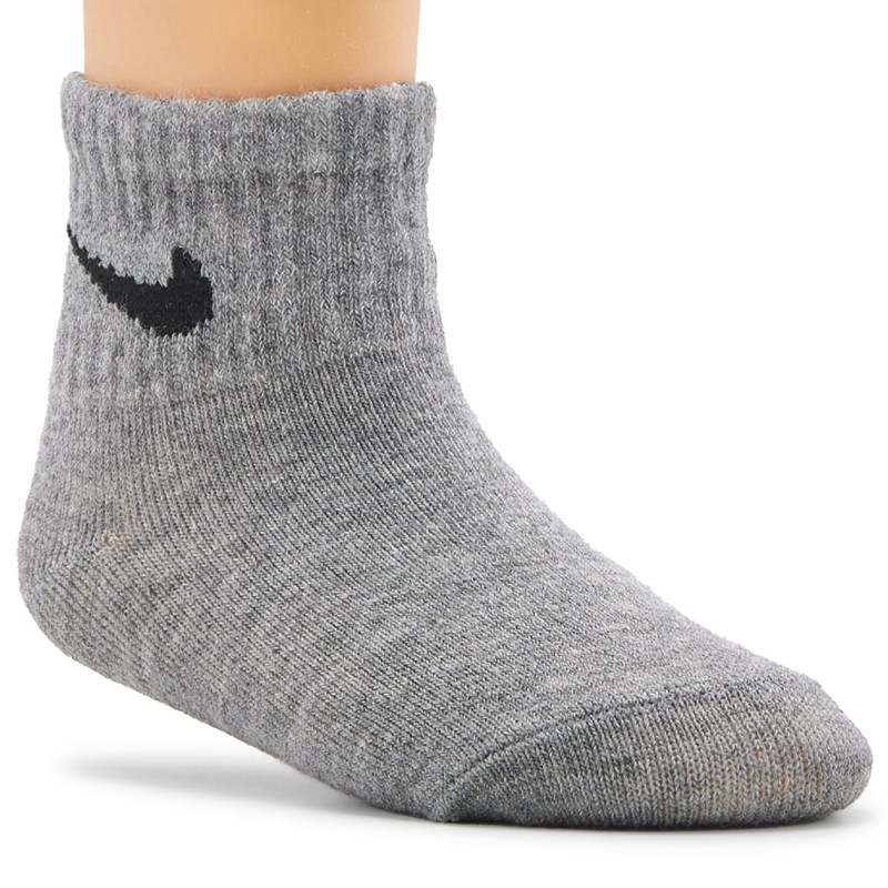 Infant' 3 Pack 6-12 Month Gripper Ankle Socks (Black/Grey/White)