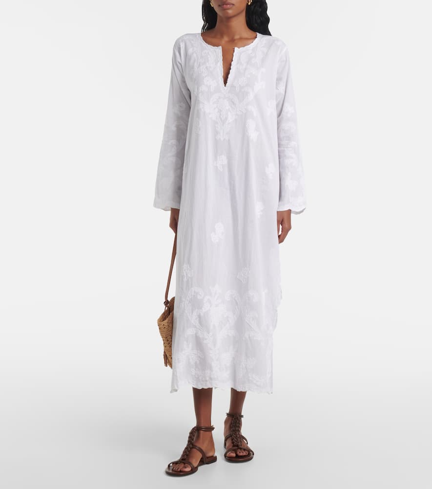 Embroidered cotton kaftan