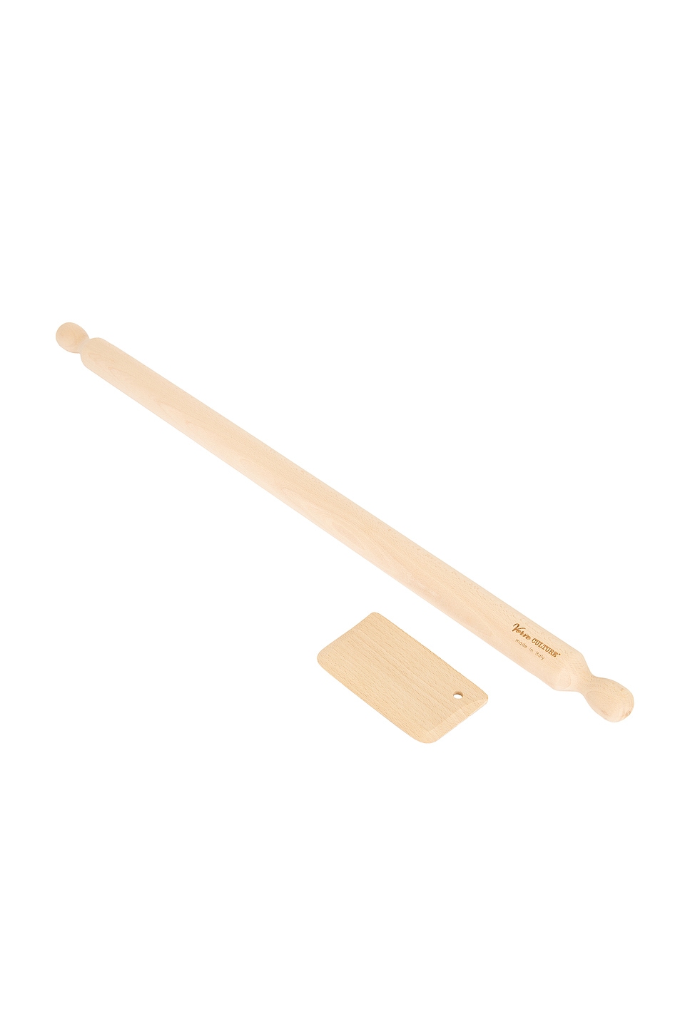 Verve Culture Beechwood Long Rolling Pin & Pasta Scraper in Neutra