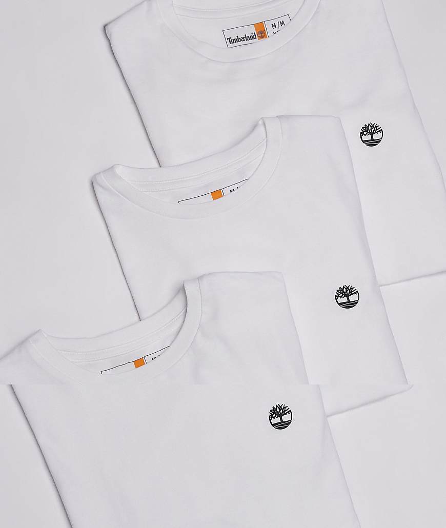 Dunstan 3 pack small chest logo t-shirts in white
