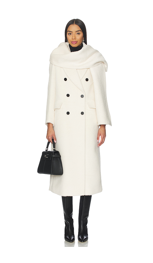 Susanna Chow Collette Scarf Coat in Cream. L. Also in