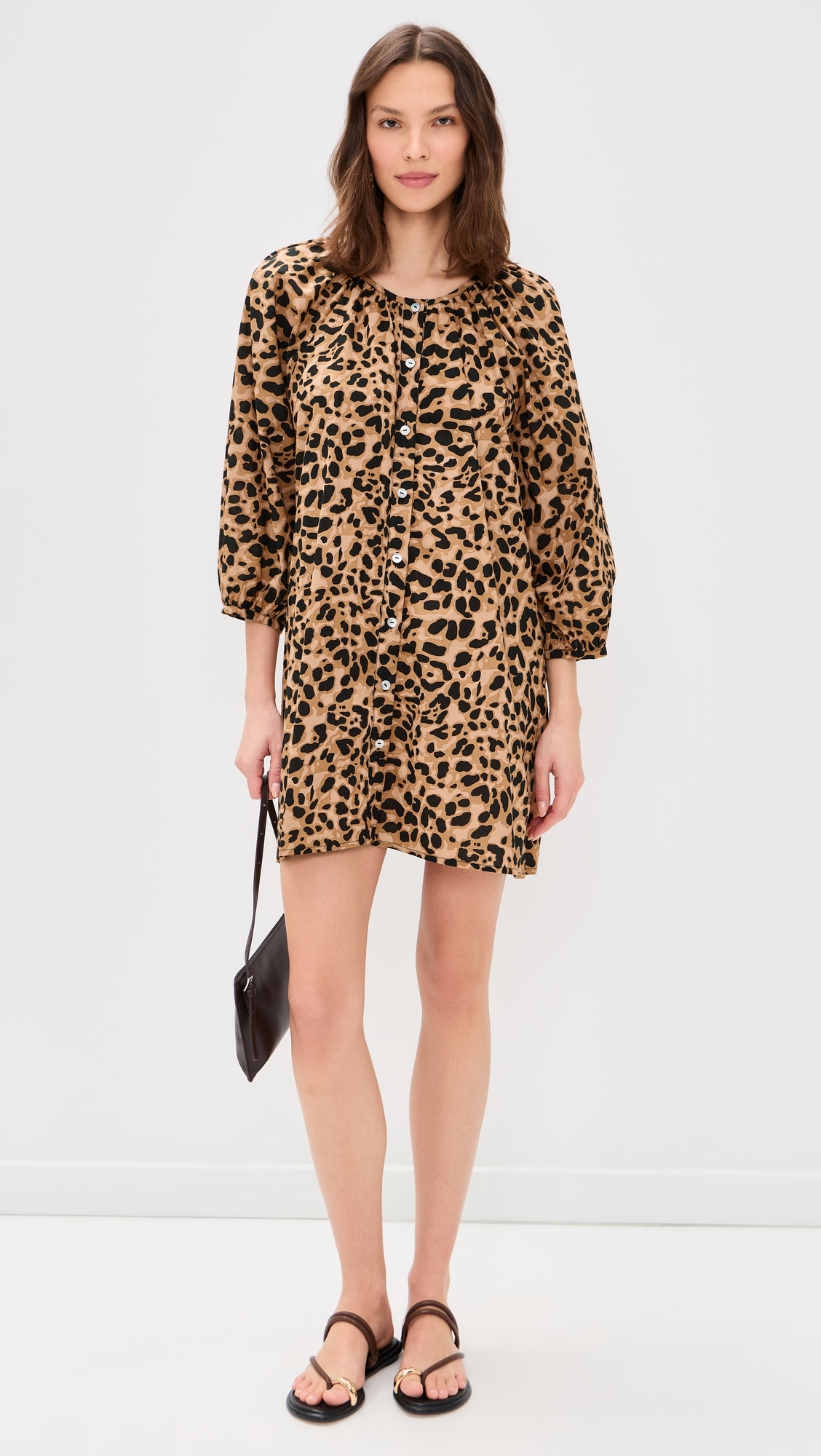 Alex Short Dress Leopard Cotton
