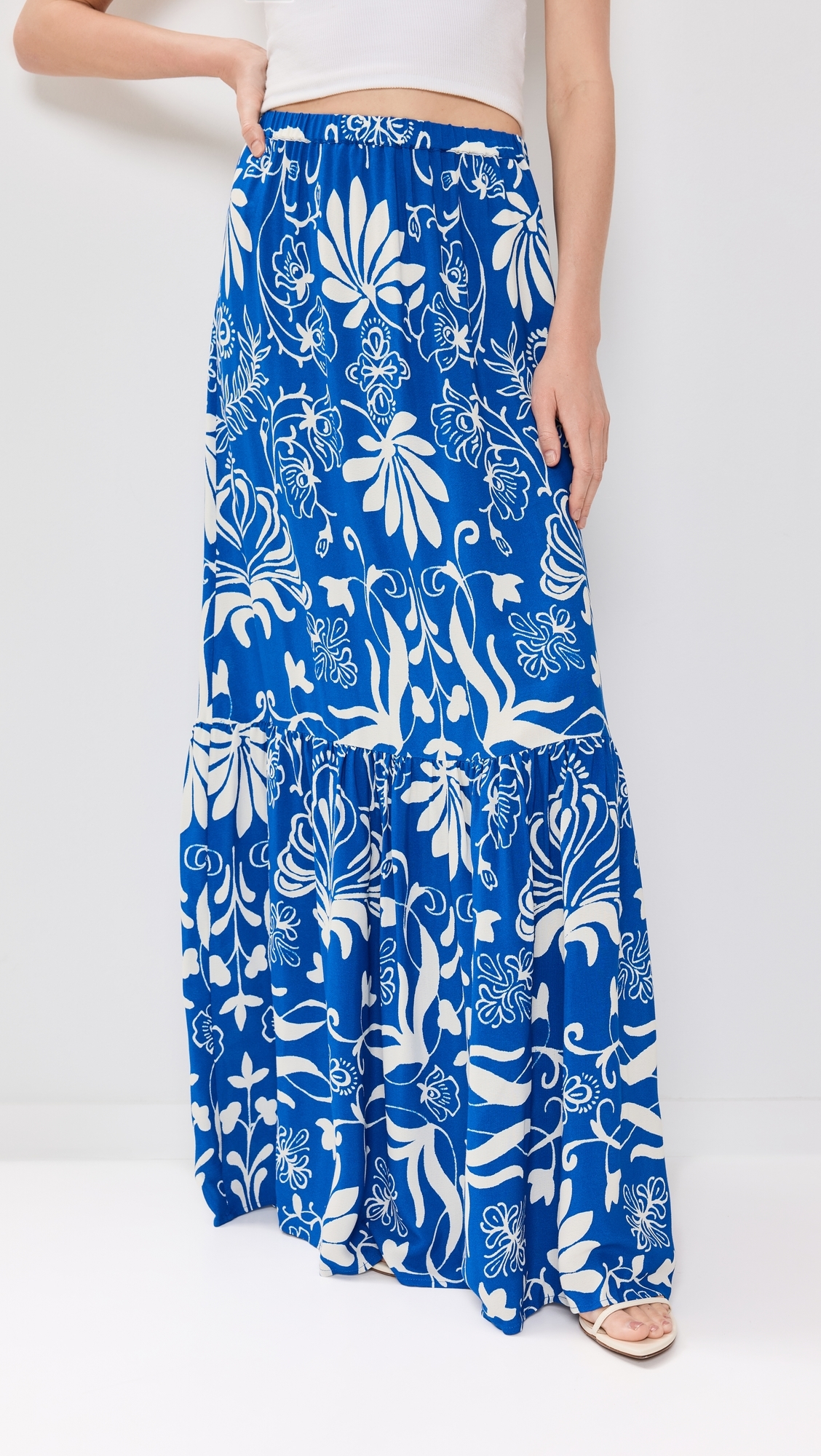 Mia Skirt Floral Filigree Lapis Blue