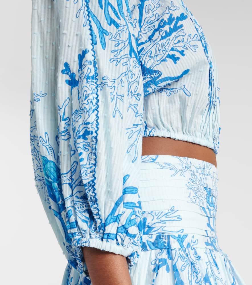 Bova printed off-shoulder cotton top