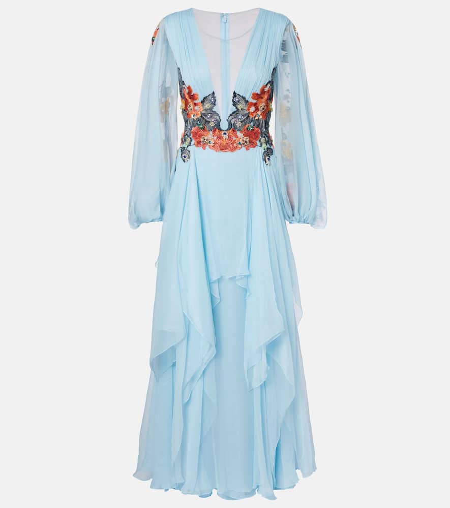 Floral silk gown