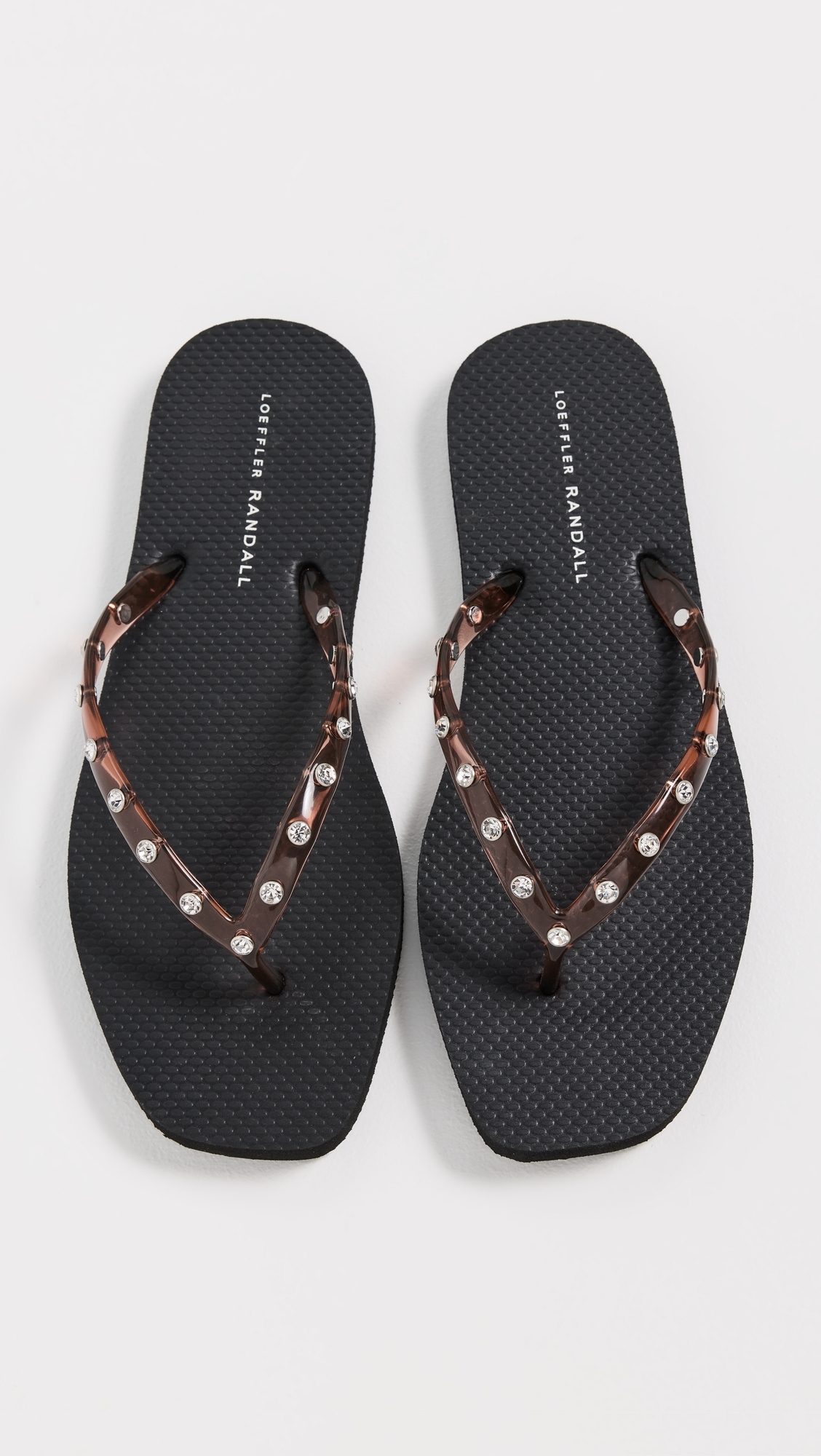 Taryn Crystal Jelly Flip Flops Brown/Black