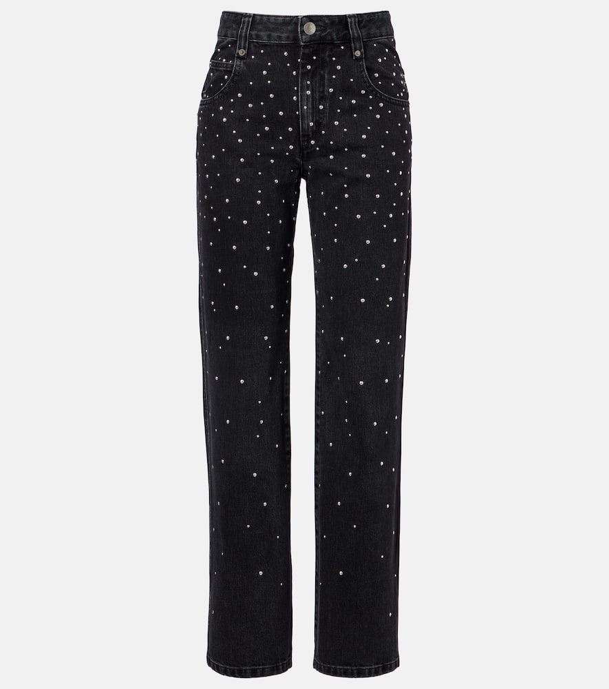 Embellished straight jeans