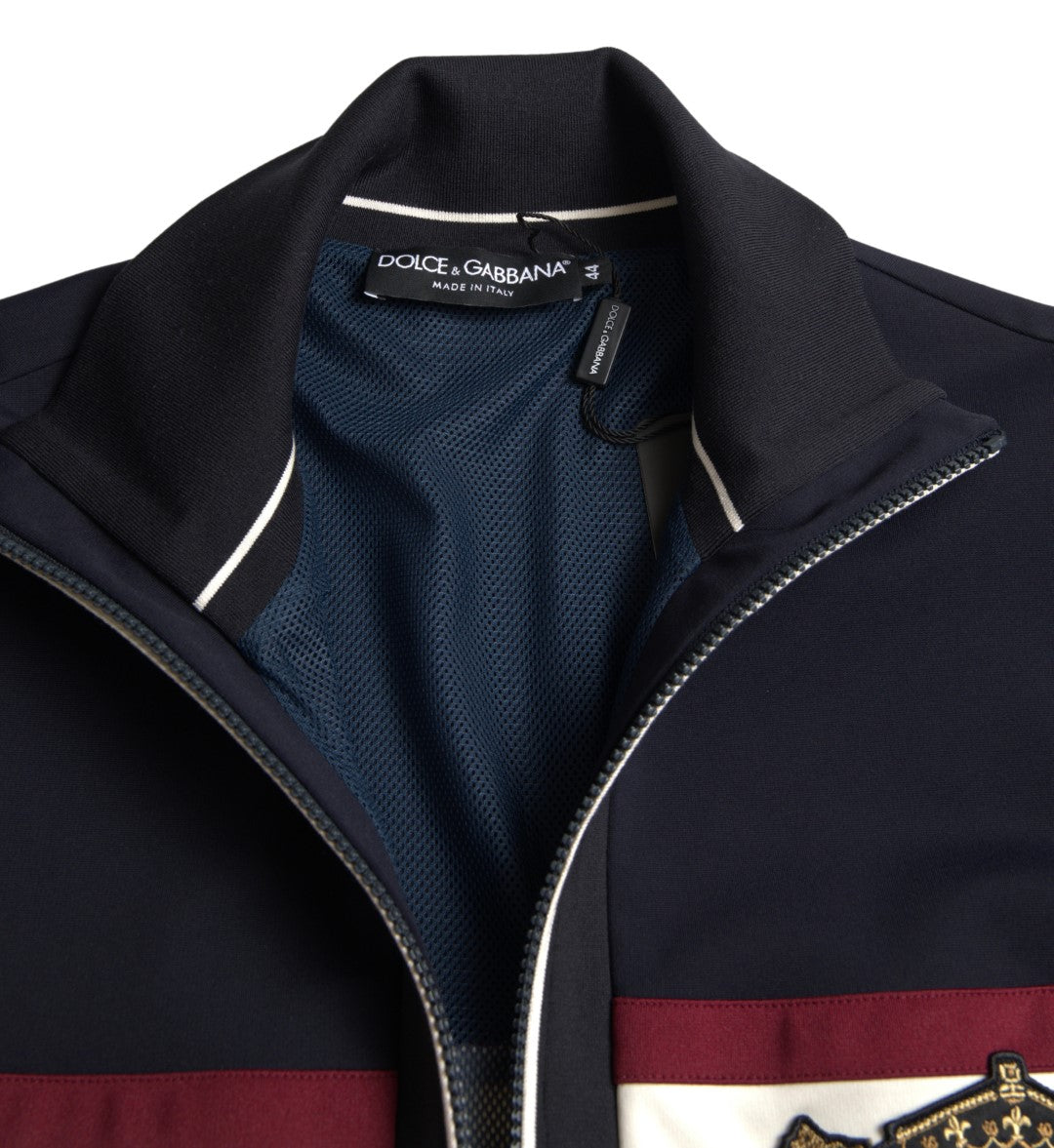Heraldic Full-Zip Cardigan — Blue