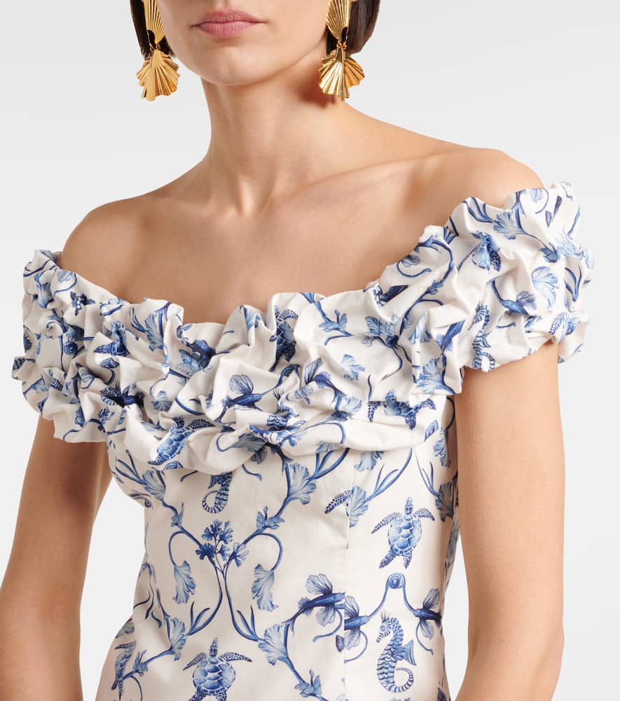 Jardin off-shoulder cotton minidress
