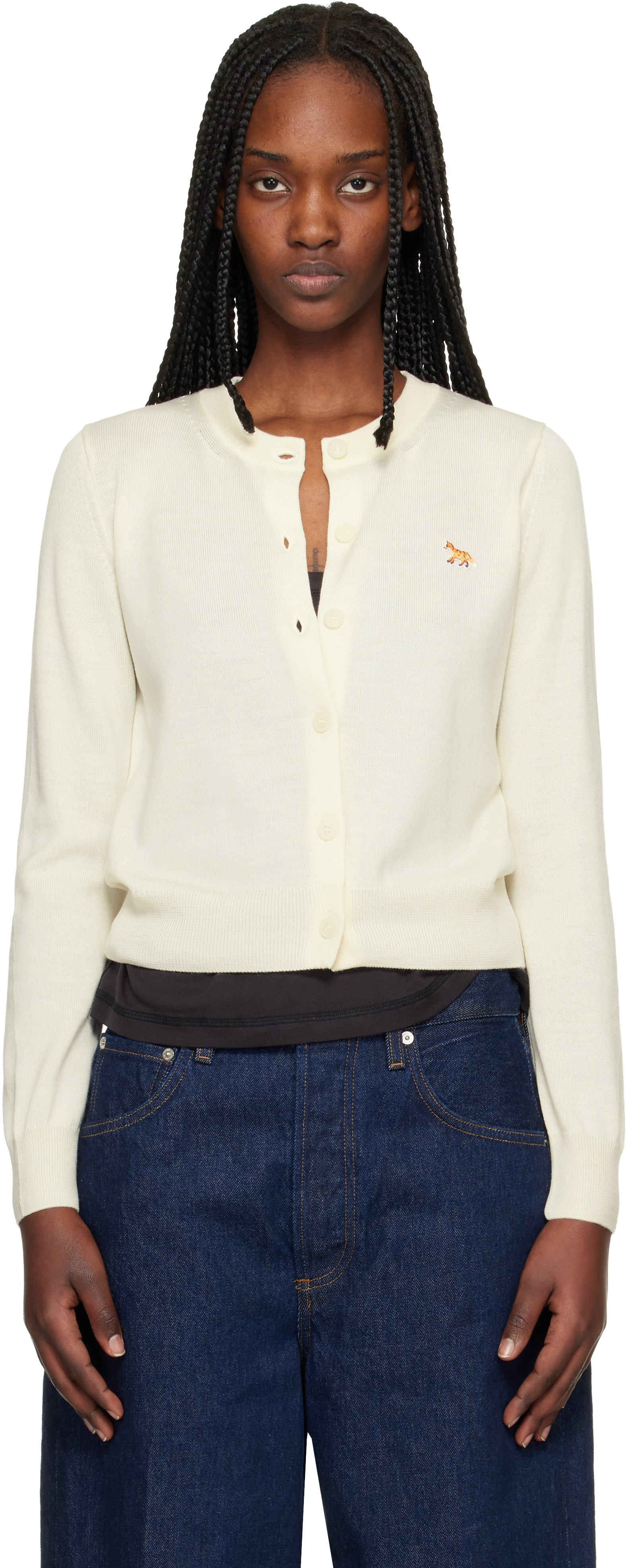 Off-White Baby Fox Merino Regular Cardigan