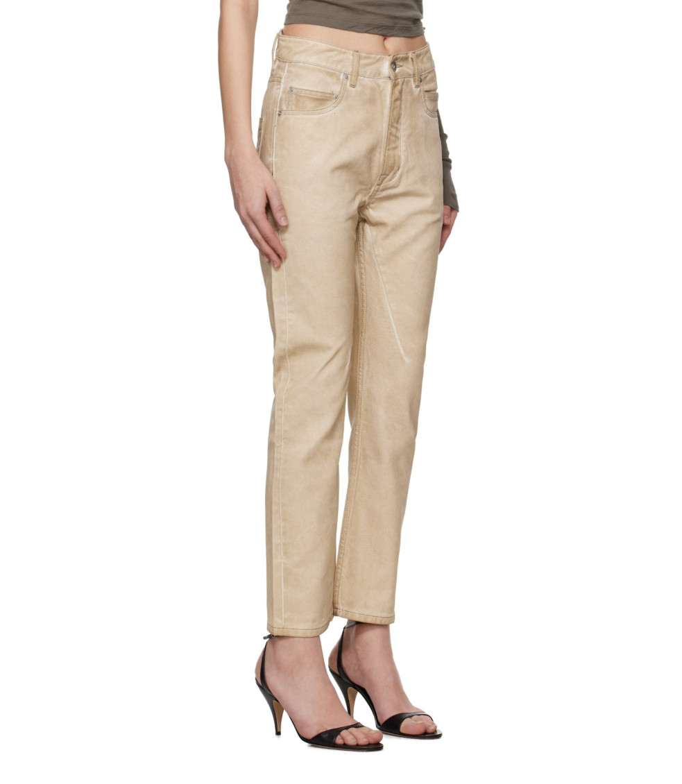 Beige Straight Jeans