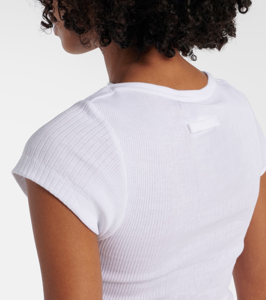 Jean Paul Gaultier Logo cotton jersey crop top