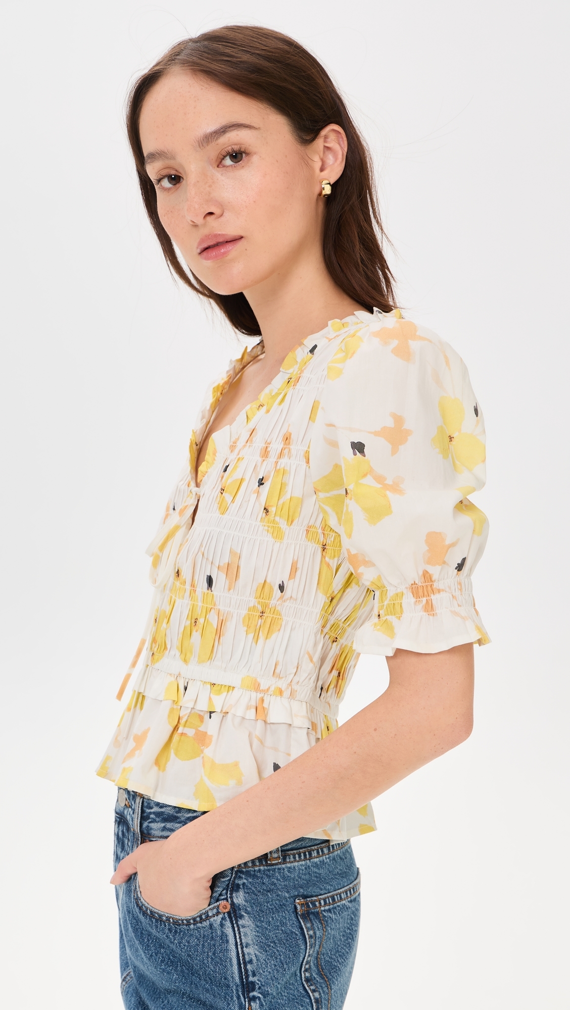 Fontaine Blouse Tossed Daffodils