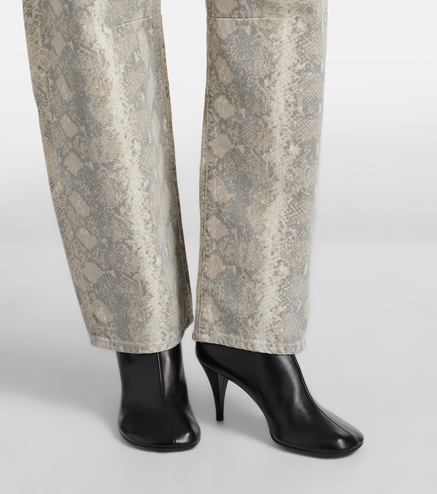 Miro snake-print barrel-leg jeans