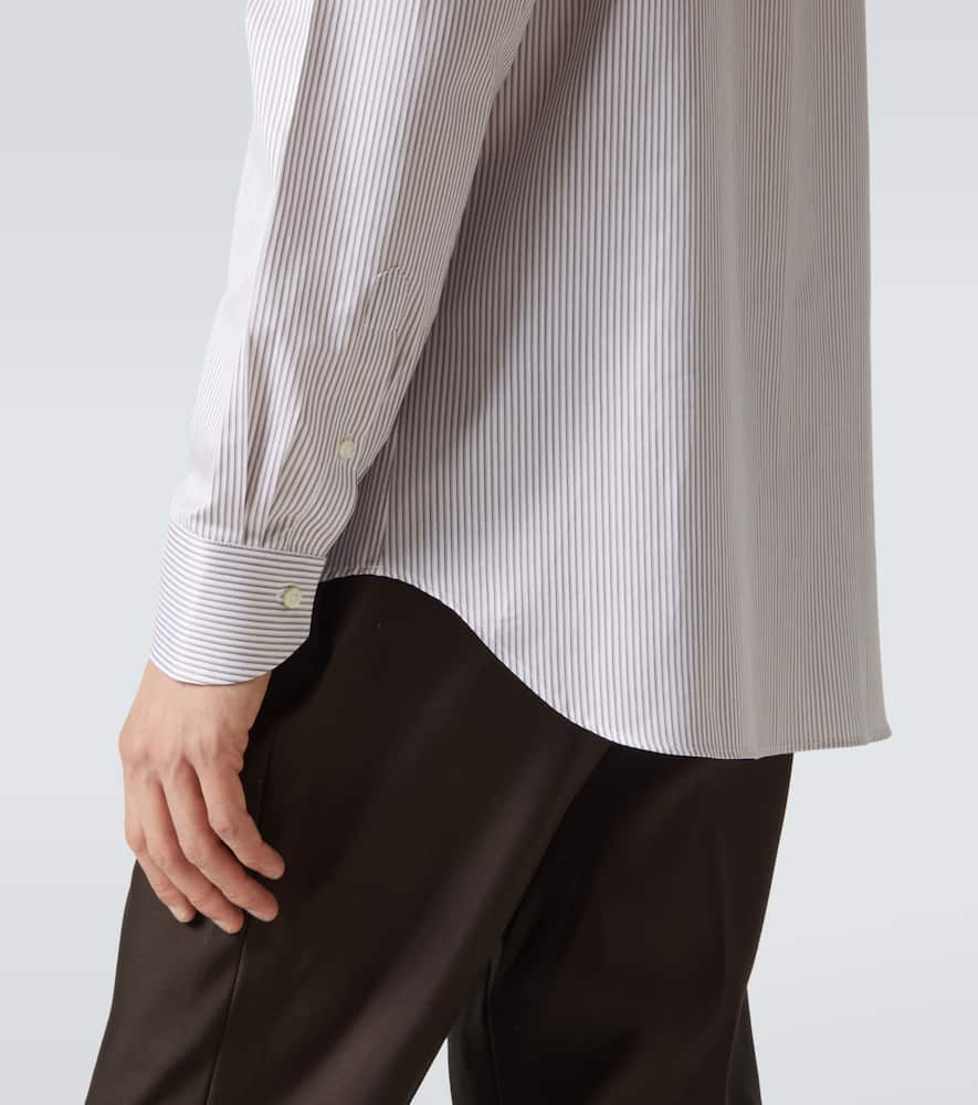 Striped cotton-blend shirt