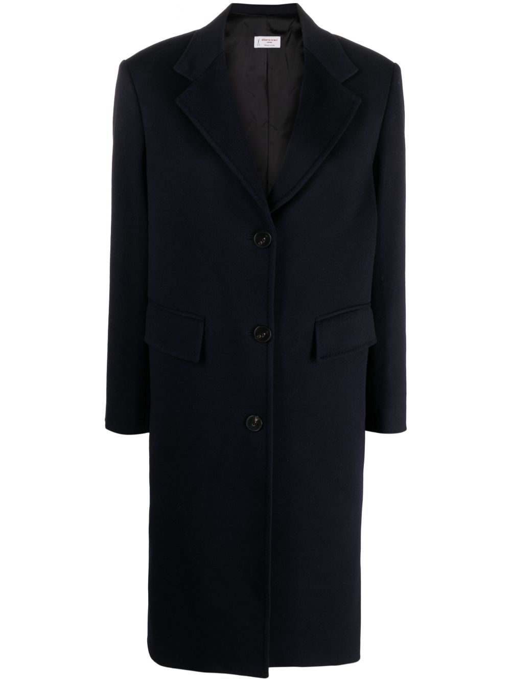 Single-breasted wool midi coat - Blue