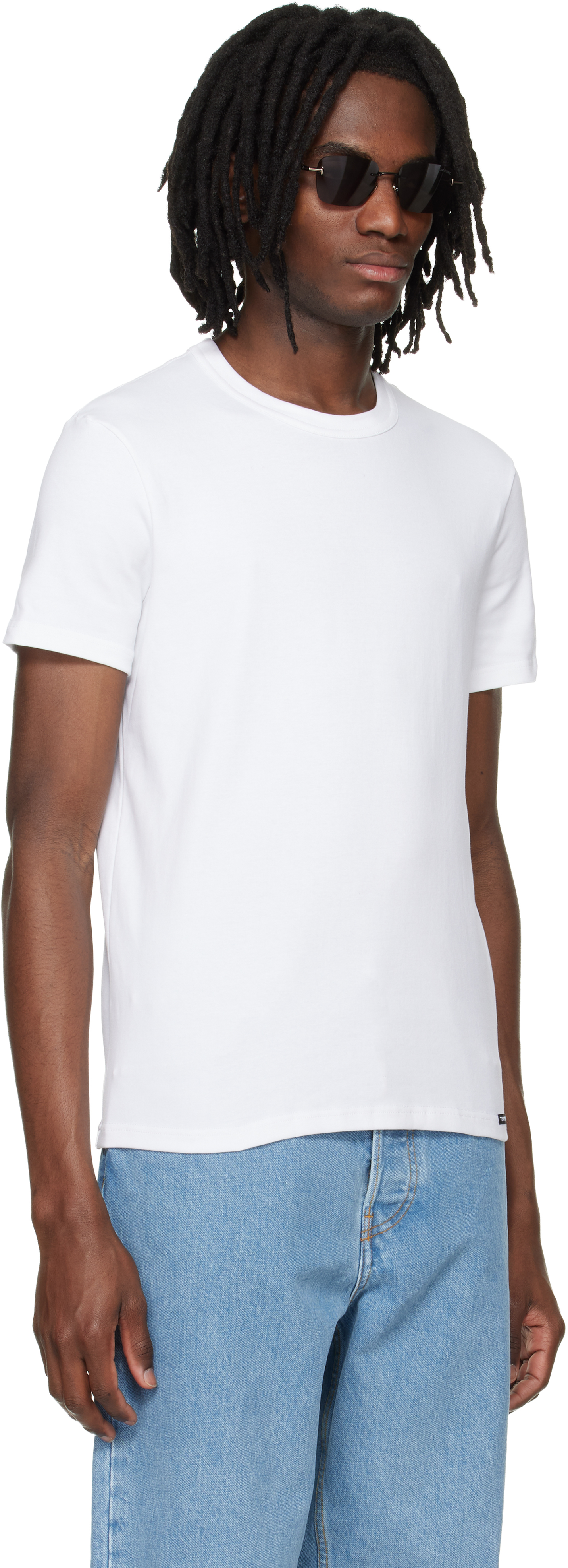 White Cotton Crewneck T-shirt