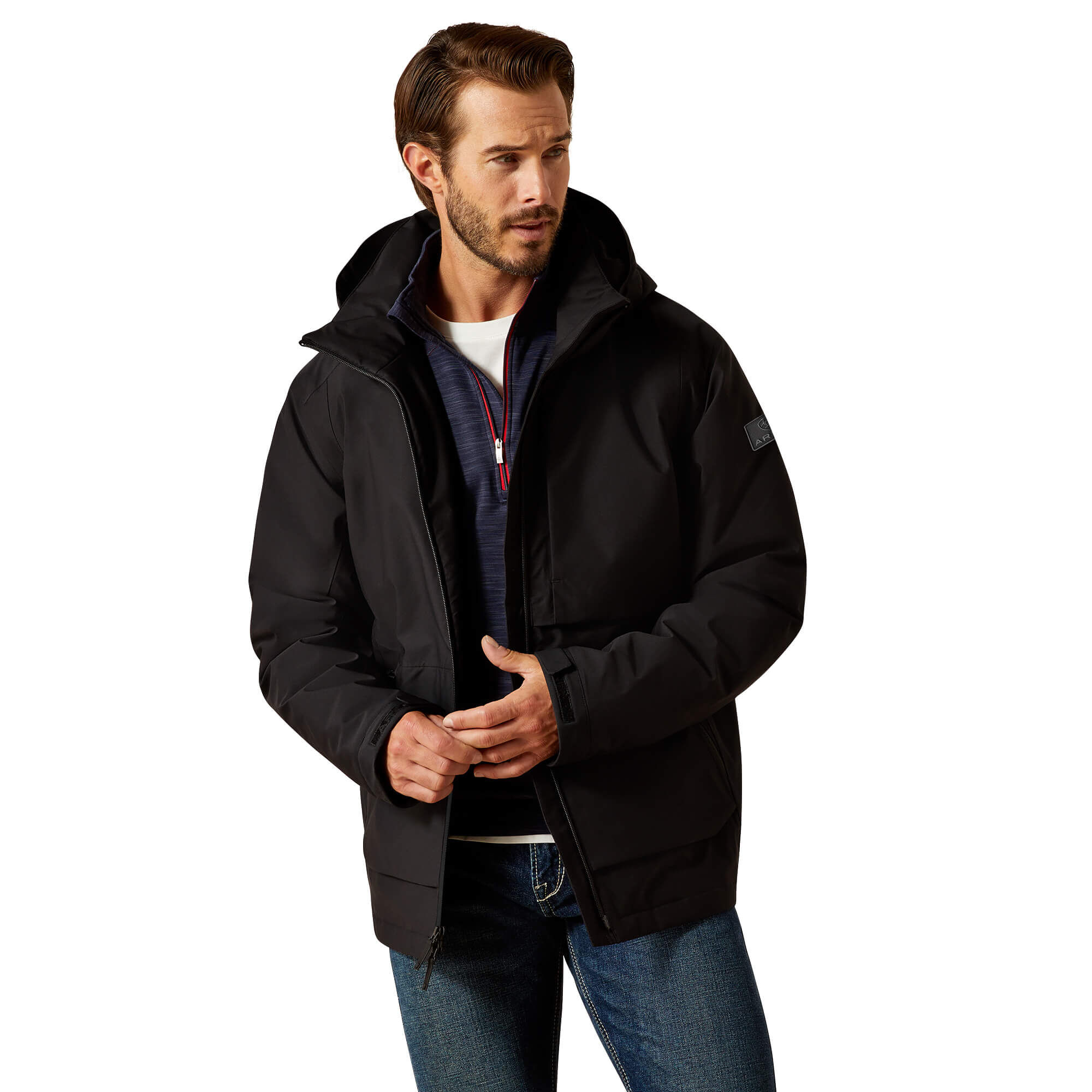 Men's Outer Banks Waterproof Jacket Long Sleeve in Black, Size 2X-Large, by