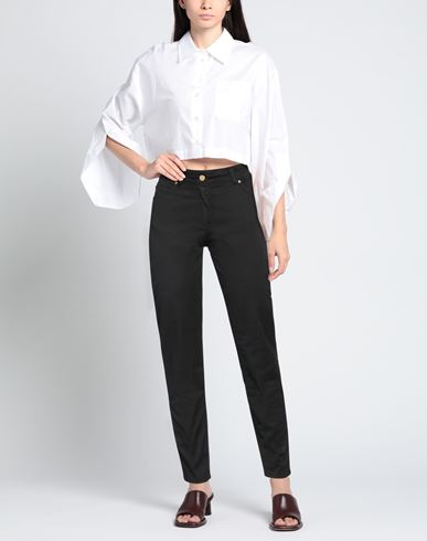 Woman Pants Black Size 6 Cotton, Elastane